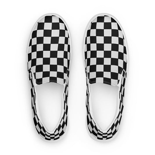 Checker Skater Skateboard Summer Winter Fall Stoner Hippie Checkered Men’s slip-on canvas shoes