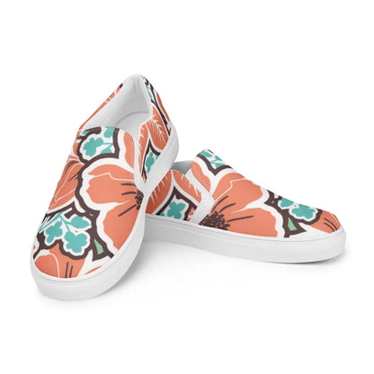 Floral Flower Plant Nature Summer Spring Fall Concert Event Cute Women’s slip-on canvas shoes