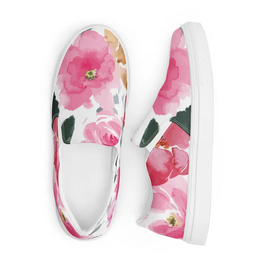 Floral Flower Plant Girly Summer Vibe Spring Event Concert Outdoor Nature Women’s slip-on canvas shoes