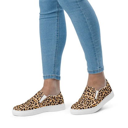 Cheetah Leopard Animal Print Cute Nature Animal Kingdom Safari Women’s slip-on canvas shoes