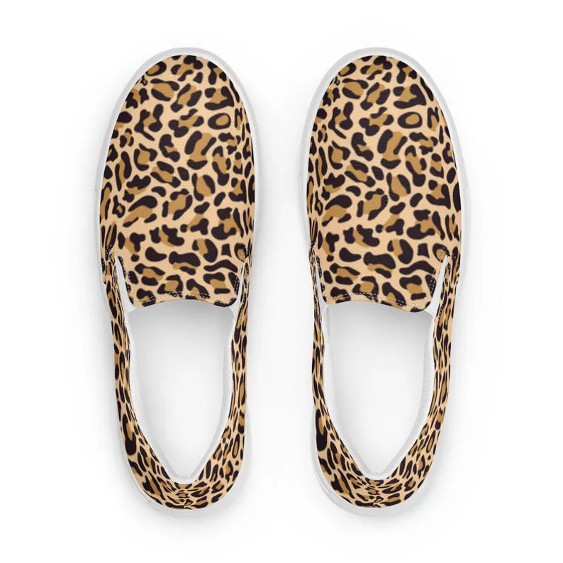 Cheetah Leopard Animal Print Cute Nature Animal Kingdom Safari Women’s slip-on canvas shoes